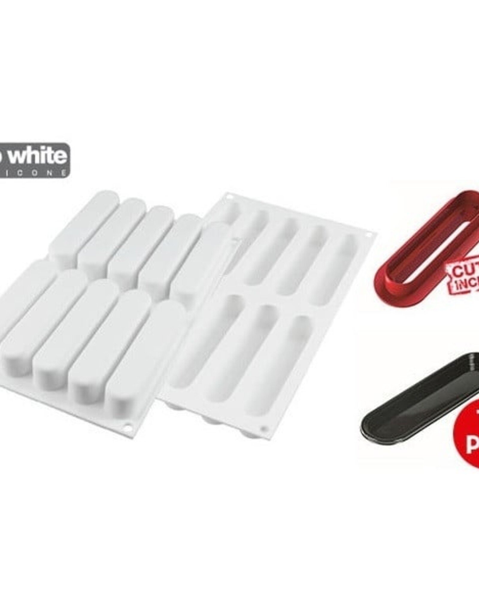 Silikomart Silikomart Siliconen Vorm Eclair 13x2,5x2,5cm (10)