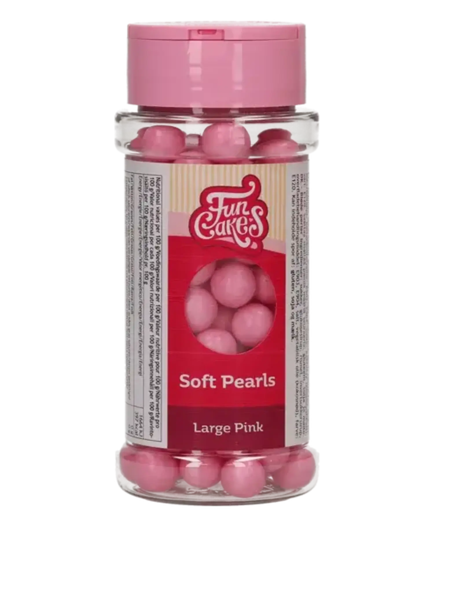 FunCakes FunCakes Zachte Parels Large 10mm  Roze 70 g