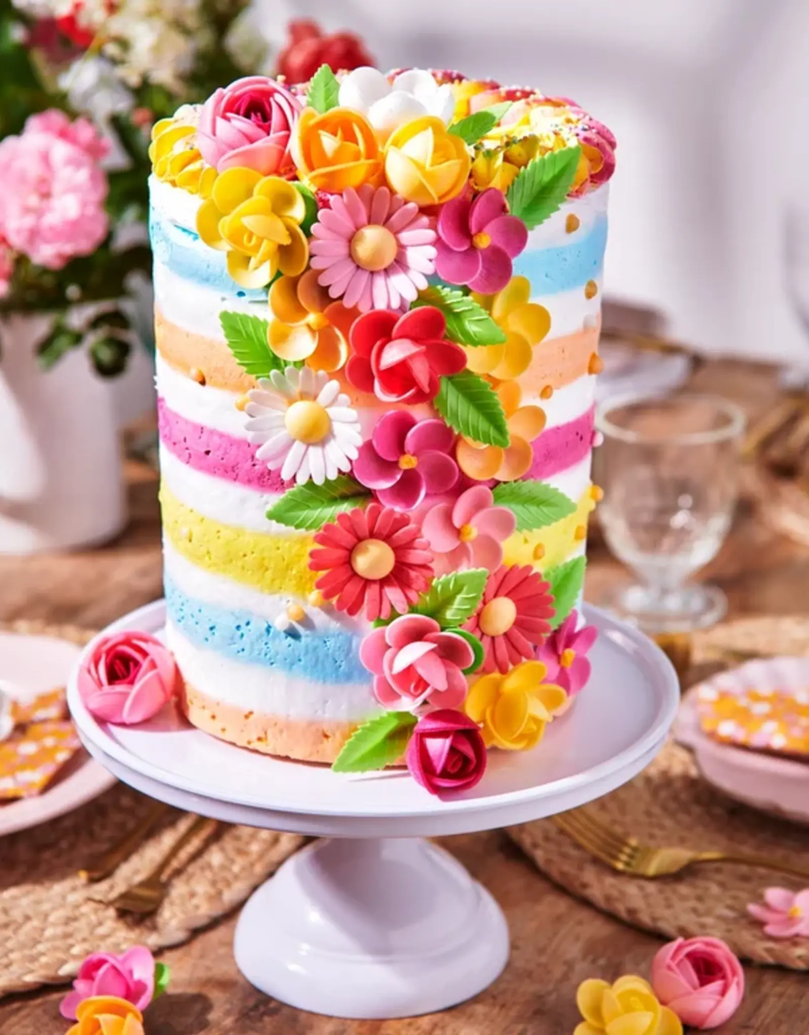 FunCakes FunCakes Eetbare Papieren Bloemen Frangipani & Blaadjes pk/15