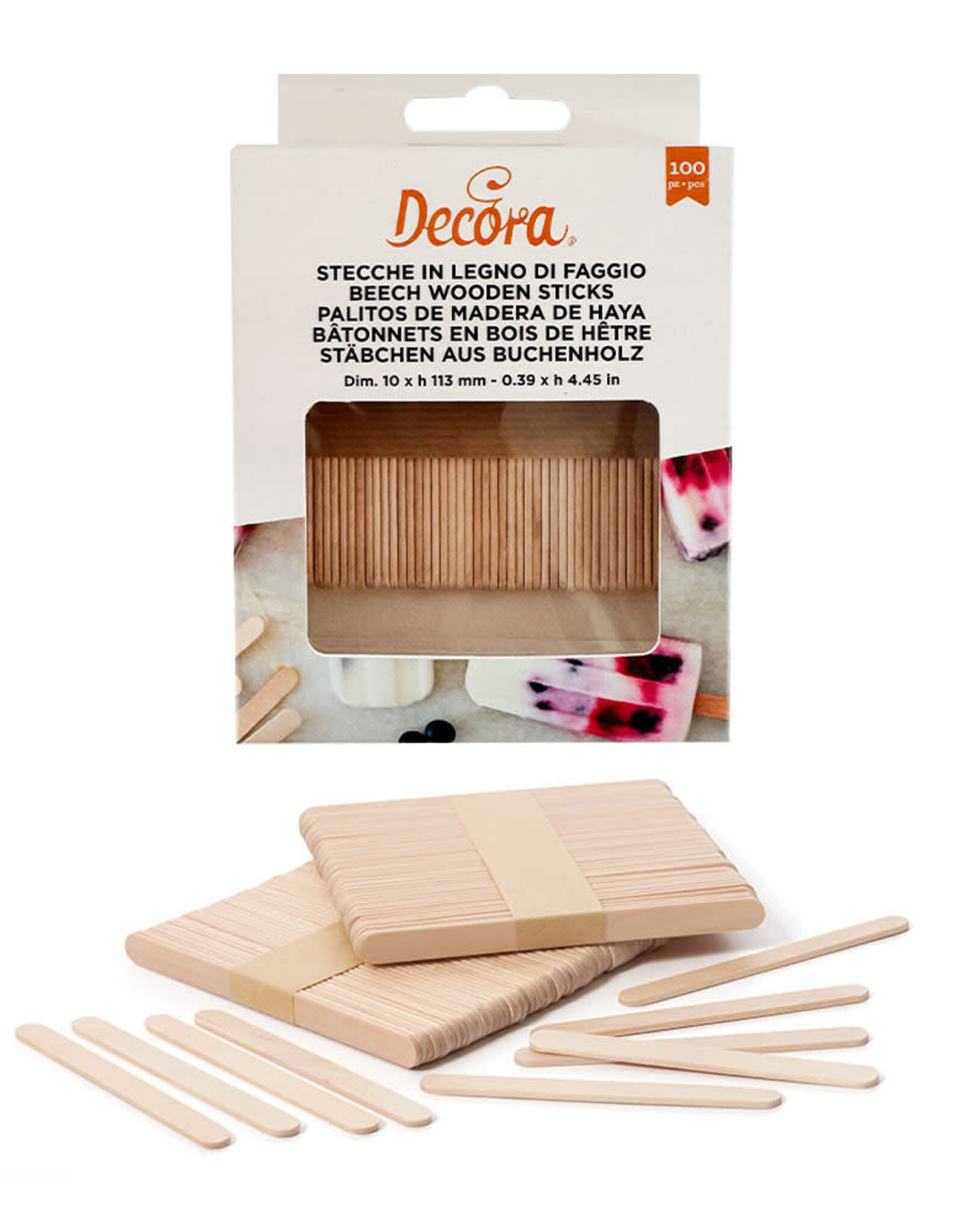 Decora Decora Popsicle Sticks 10x113mm pk/100