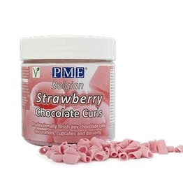 PME Belgian Chocolate Curls Strawberry 85g