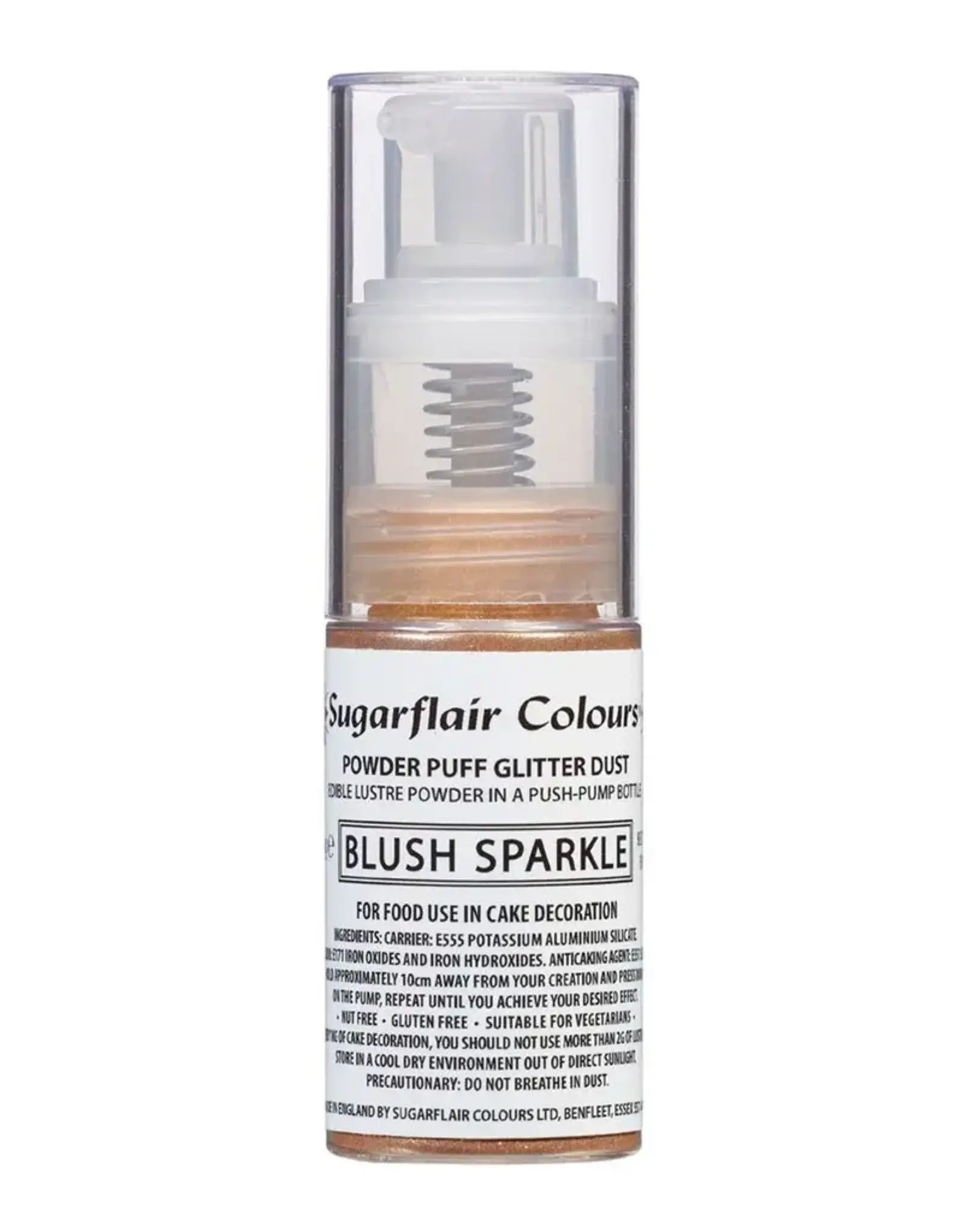 Sugarflair Sugarflair Pump Spray Powder Puff Dust  - Blush Sparkle - 10g