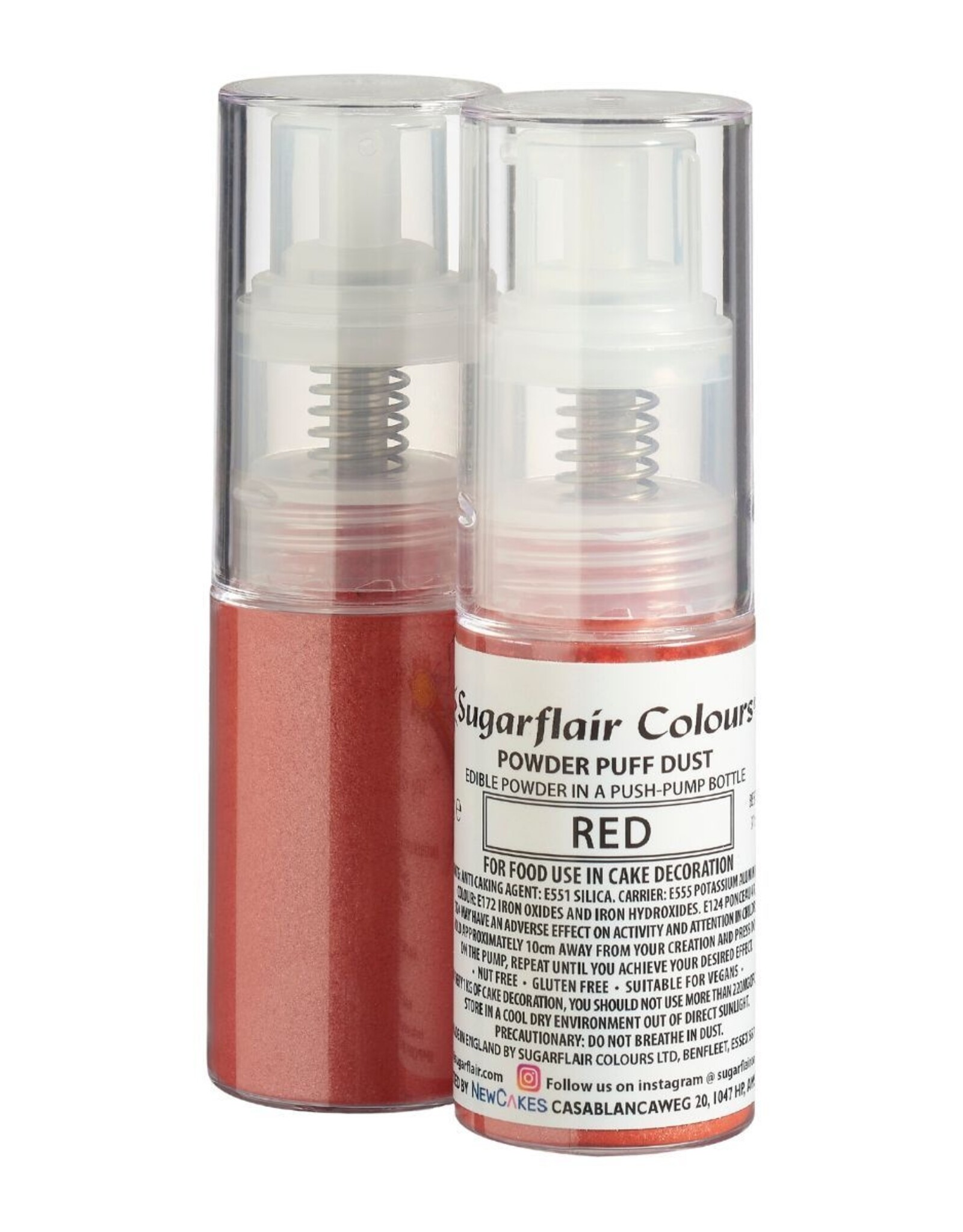 Sugarflair Sugarflair Pump Spray Powder Puff Dust -Red-