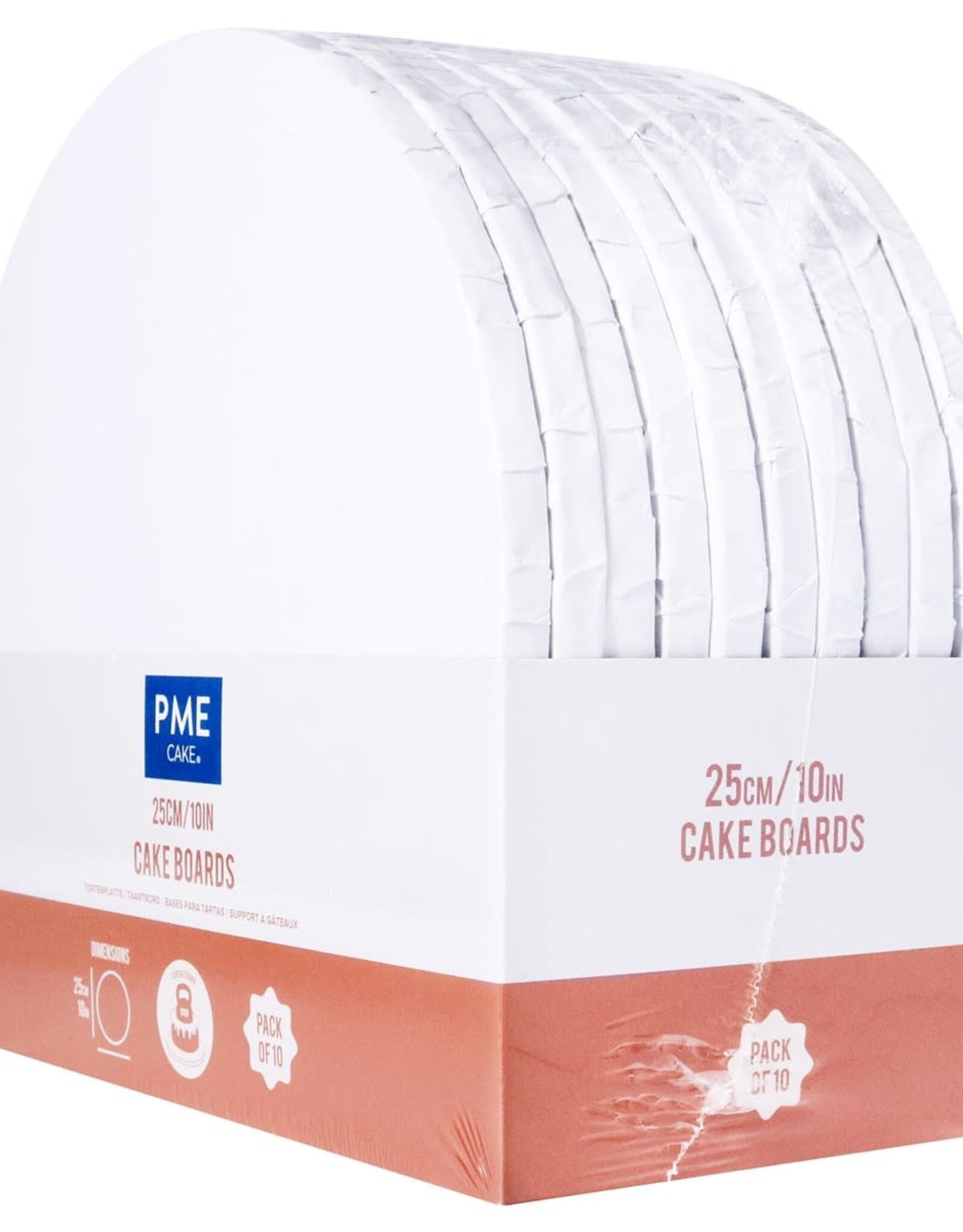 PME PME Cake Drum Rond Wit (10" / 25cm) Set/10 stuks