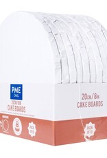 PME PME Cake Drum Rond Wit (8" / 20cm) Set/10 stuks