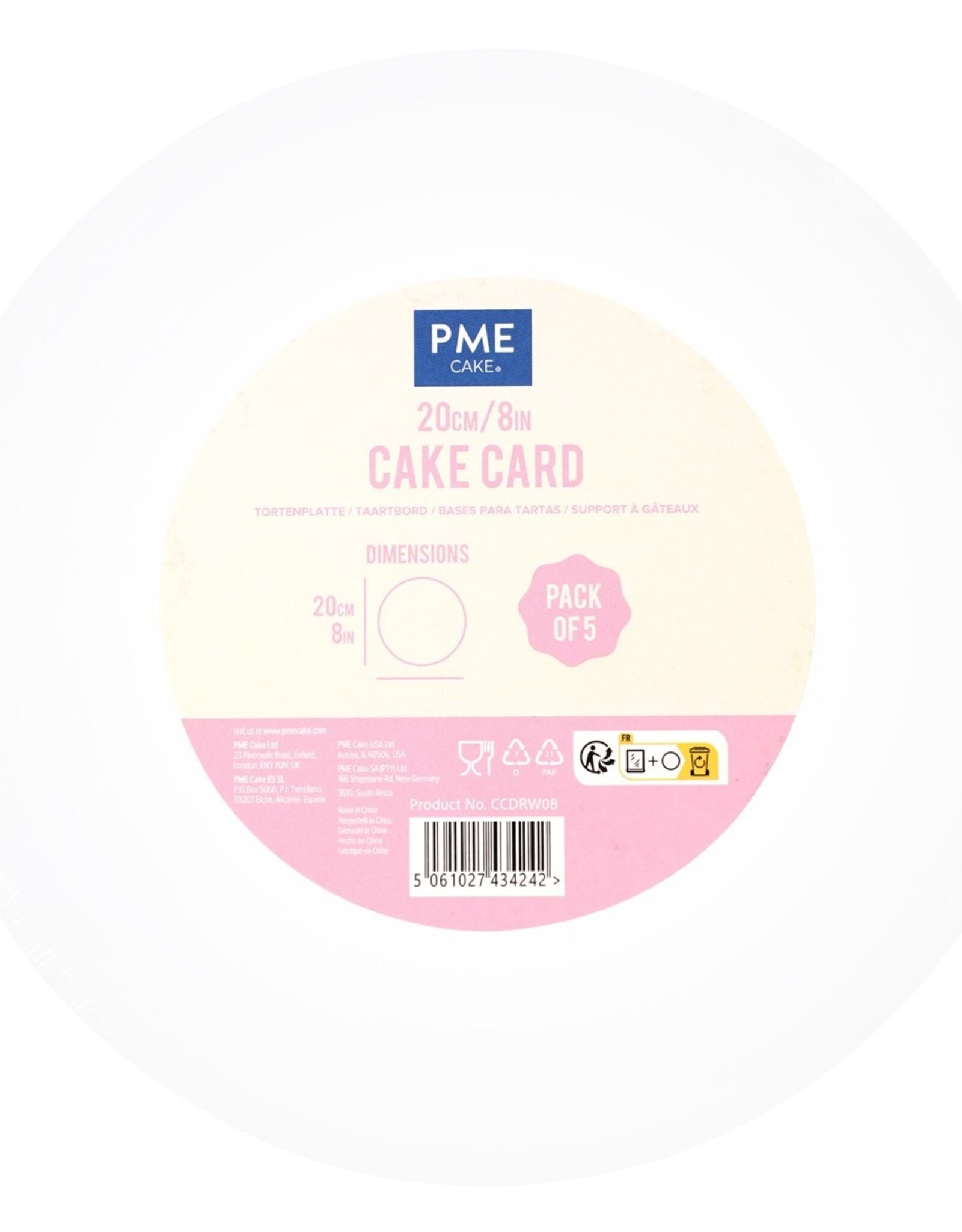 PME PME Cake Board Rond Ø20 cm Set/5