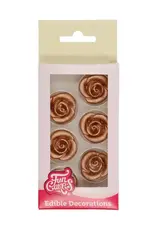 FunCakes FunCakes Marsepein Decoratie Rozen Goud Set/6