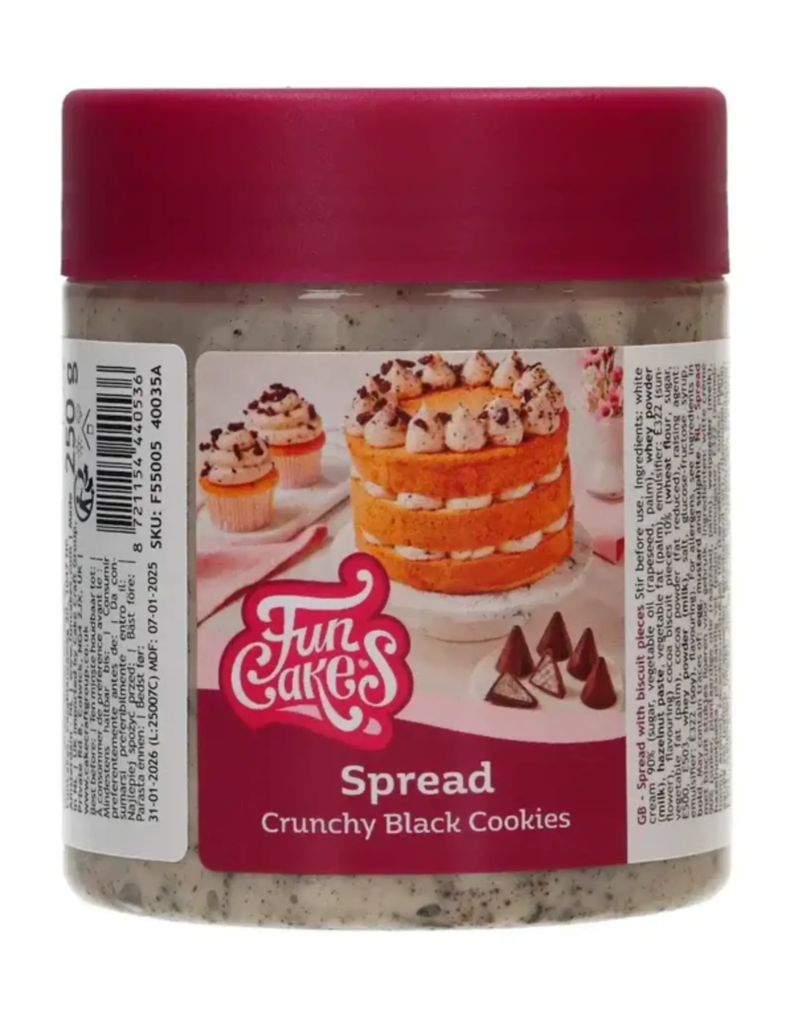 FunCakes FunCakes Spread - Crunchy Black Cookies 250g