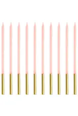 PartyDeco PartyDeco Kaarsen Roze/Goud 12/pcs