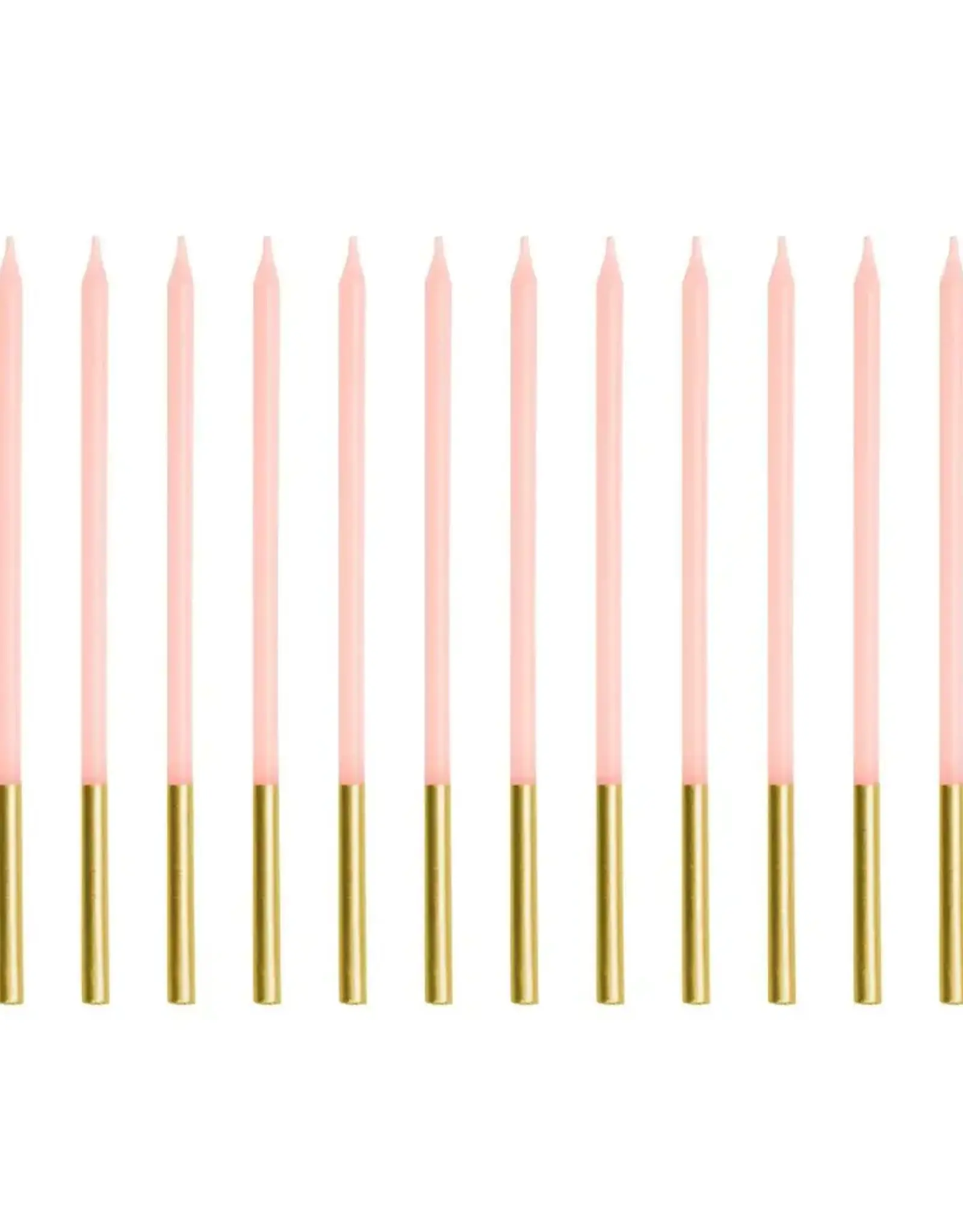 PartyDeco PartyDeco Kaarsen Roze/Goud 12/pcs