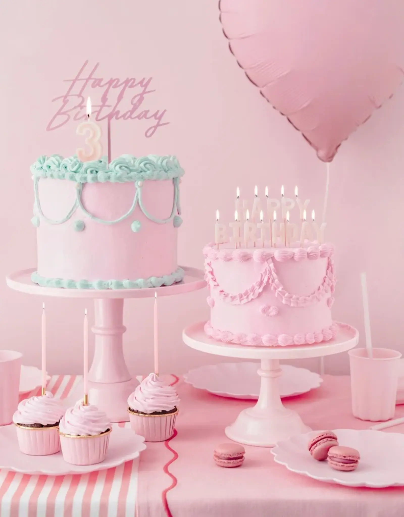 PartyDeco PartyDeco Kaarsen Roze/Goud 12/pcs