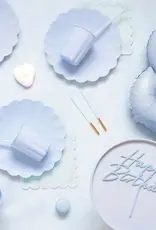 PartyDeco PartyDeco Kaarsen Blauw/Goud 12/pcs