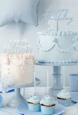 PartyDeco PartyDeco Kaarsen Blauw/Goud 12/pcs