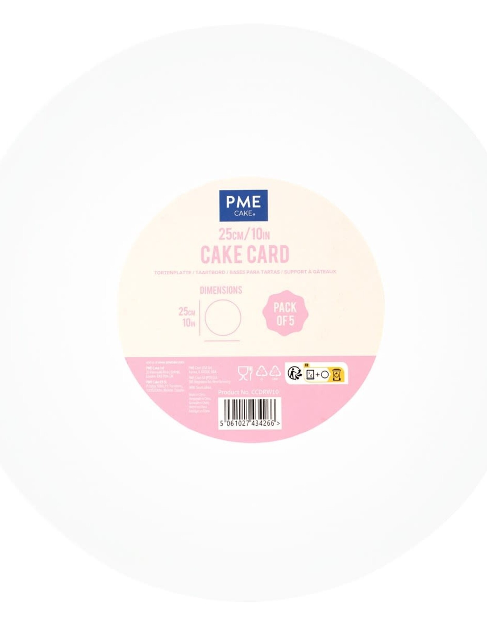 PME PME Cake Board Rond Ø25 cm Wit Set/5