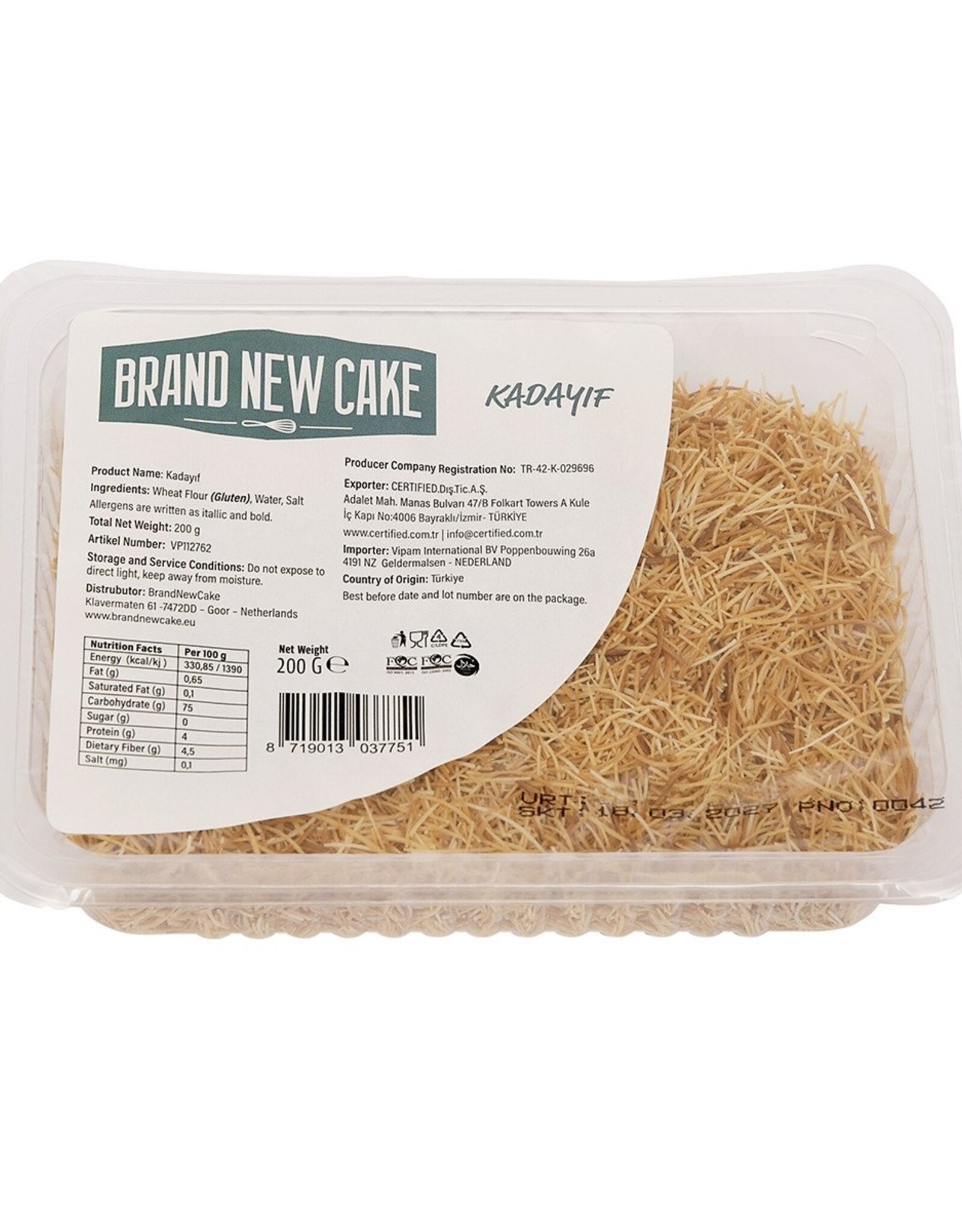 BNC BNC Kadayif Deeg Voorgebakken Krokant 200g