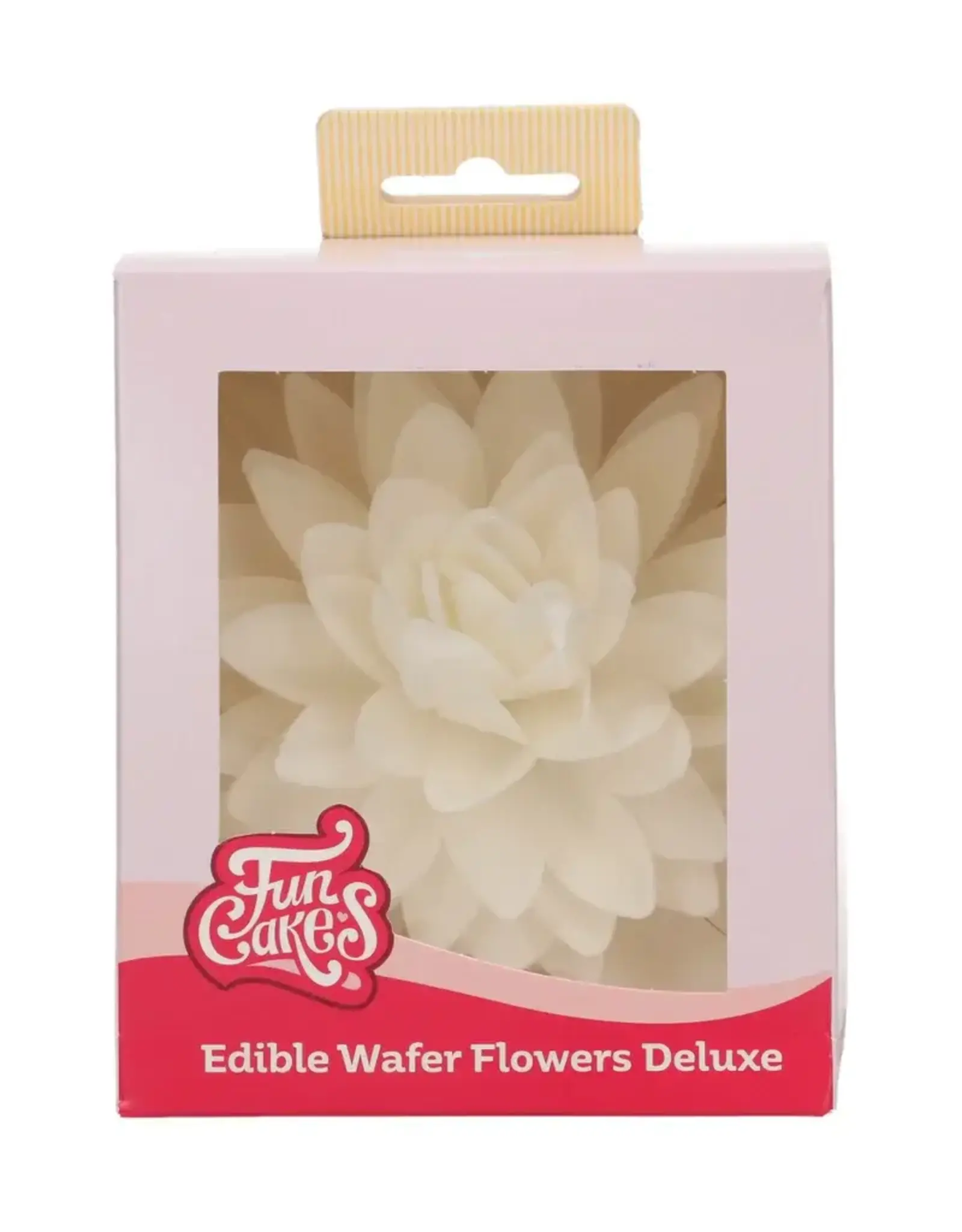 FunCakes FunCakes Eetbare Papieren Bloemen Deluxe Pioenroos Wit Groot pk/1