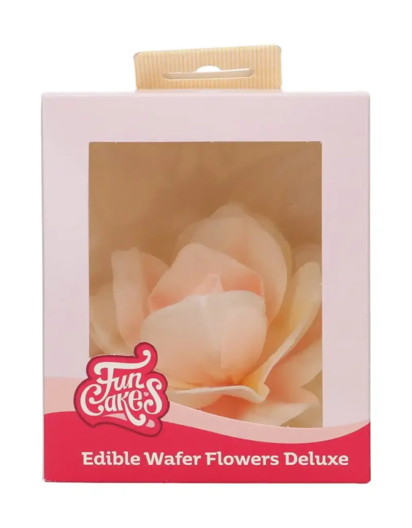 FunCakes FunCakes Eetbare Papieren Bloemen Deluxe Rose Pastella Geel/Oranje Ombre Groot pk/1
