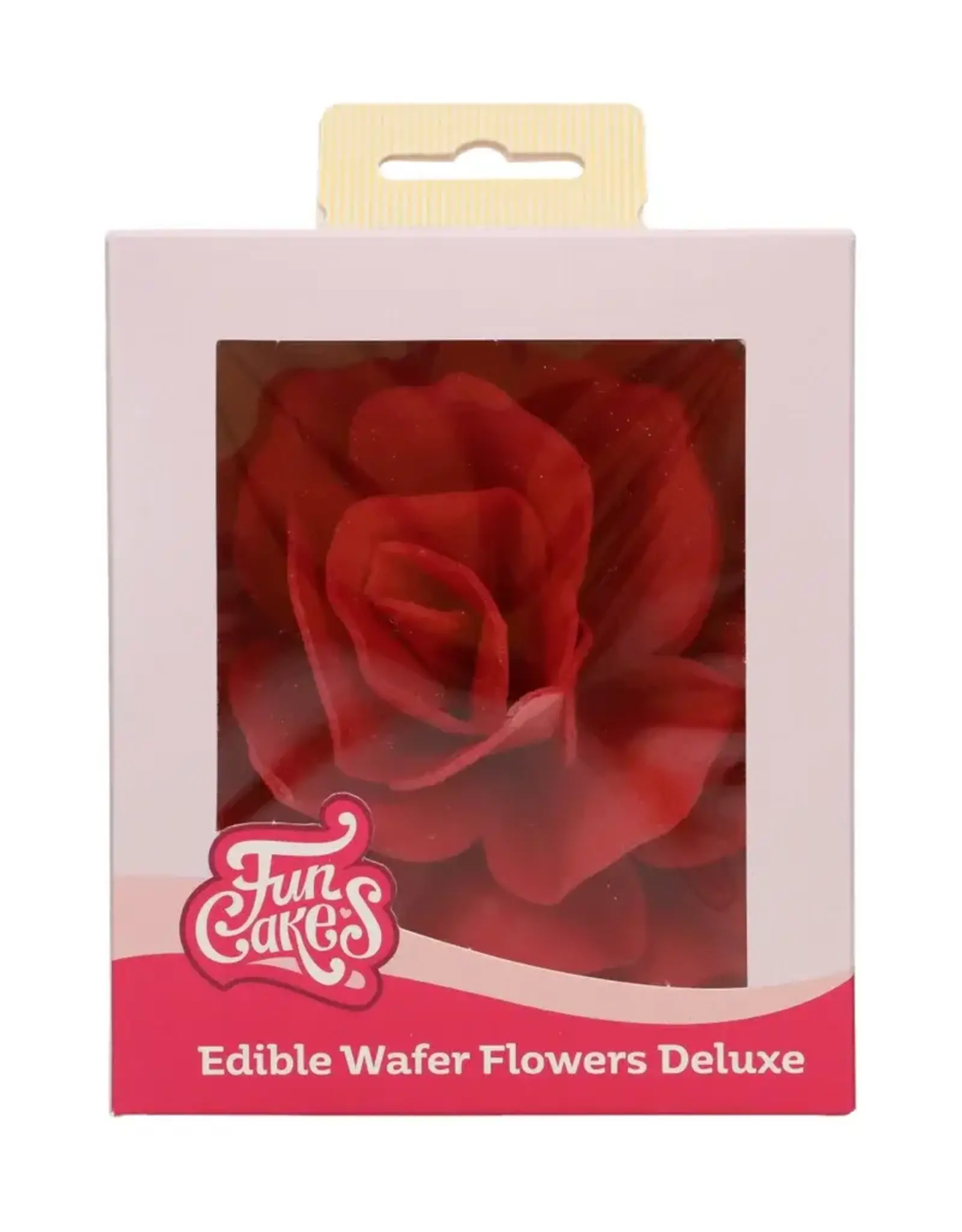FunCakes FunCakes Eetbare Papieren Bloemen Deluxe Rose Pastella Rood Groot pk/1