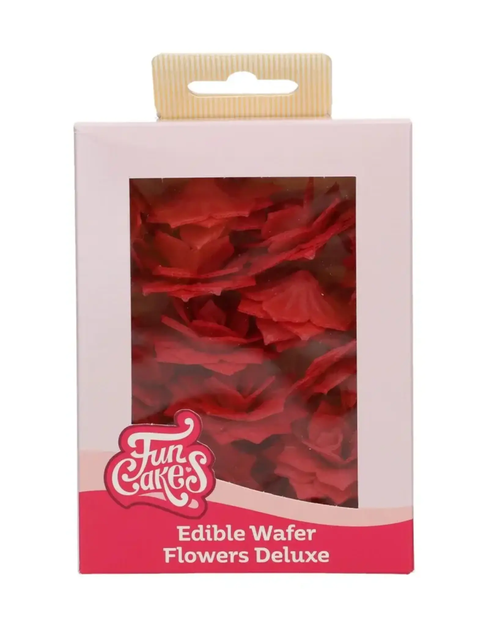 FunCakes FunCakes Eetbare Papieren Bloemen Deluxe Rose Rosalia Rood Medium pk/15