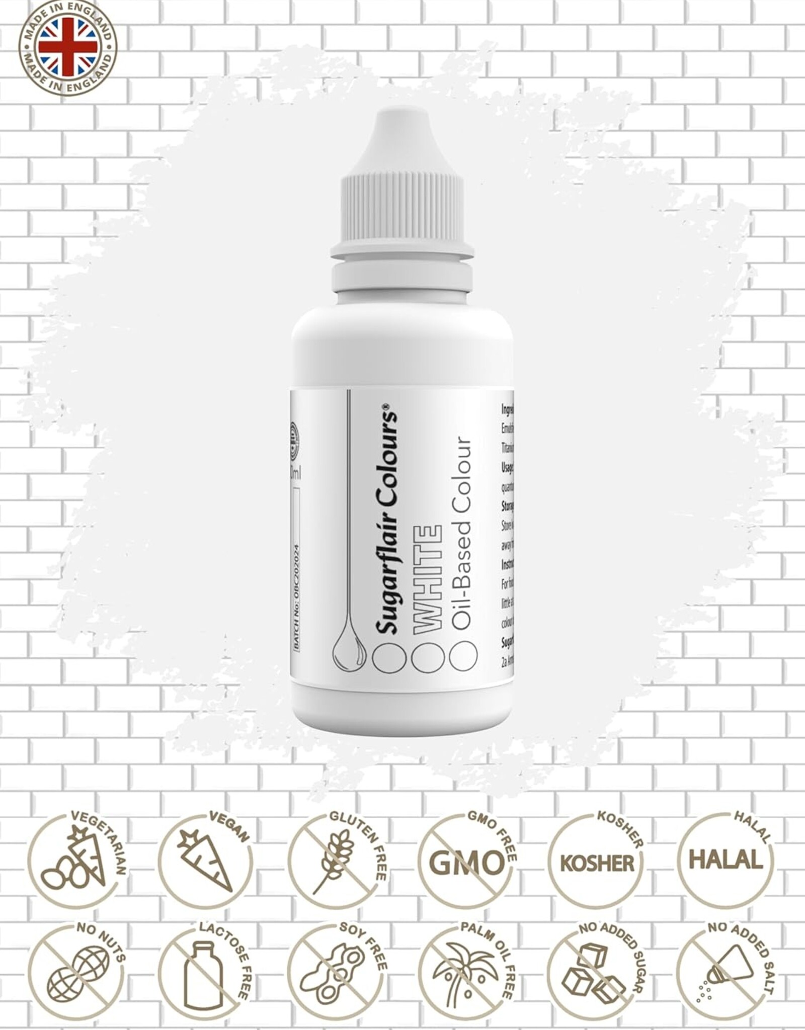 Sugarflair Sugarflair Kleurstof op Oliebasis - White 30 ml