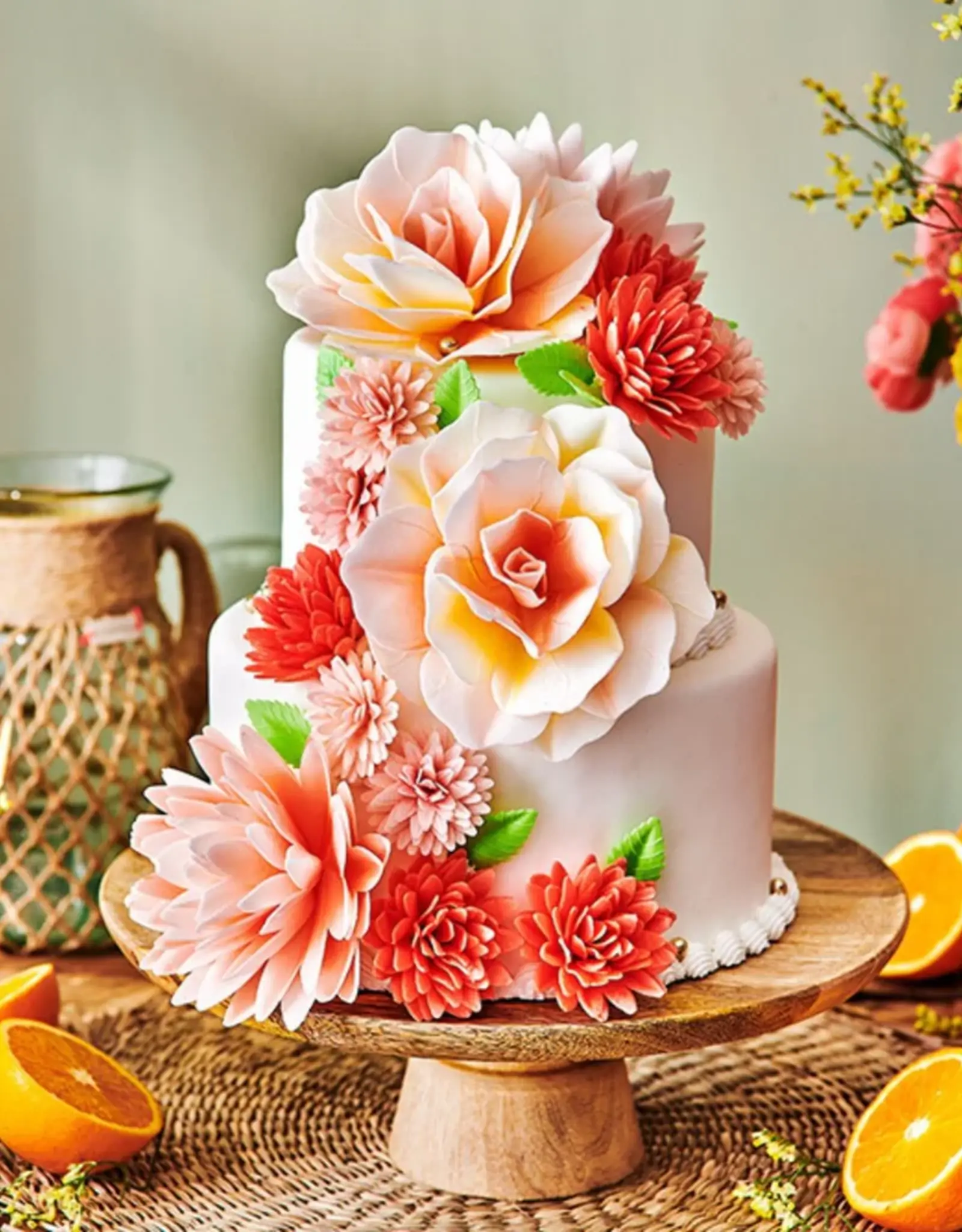 FunCakes FunCakes Eetbare Papieren Bloemen Deluxe Magnolia Wit Groot pk/6