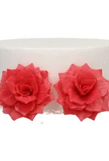 FunCakes FunCakes Eetbare Papieren Bloemen Deluxe Rose Rosalia Rood Medium pk/15