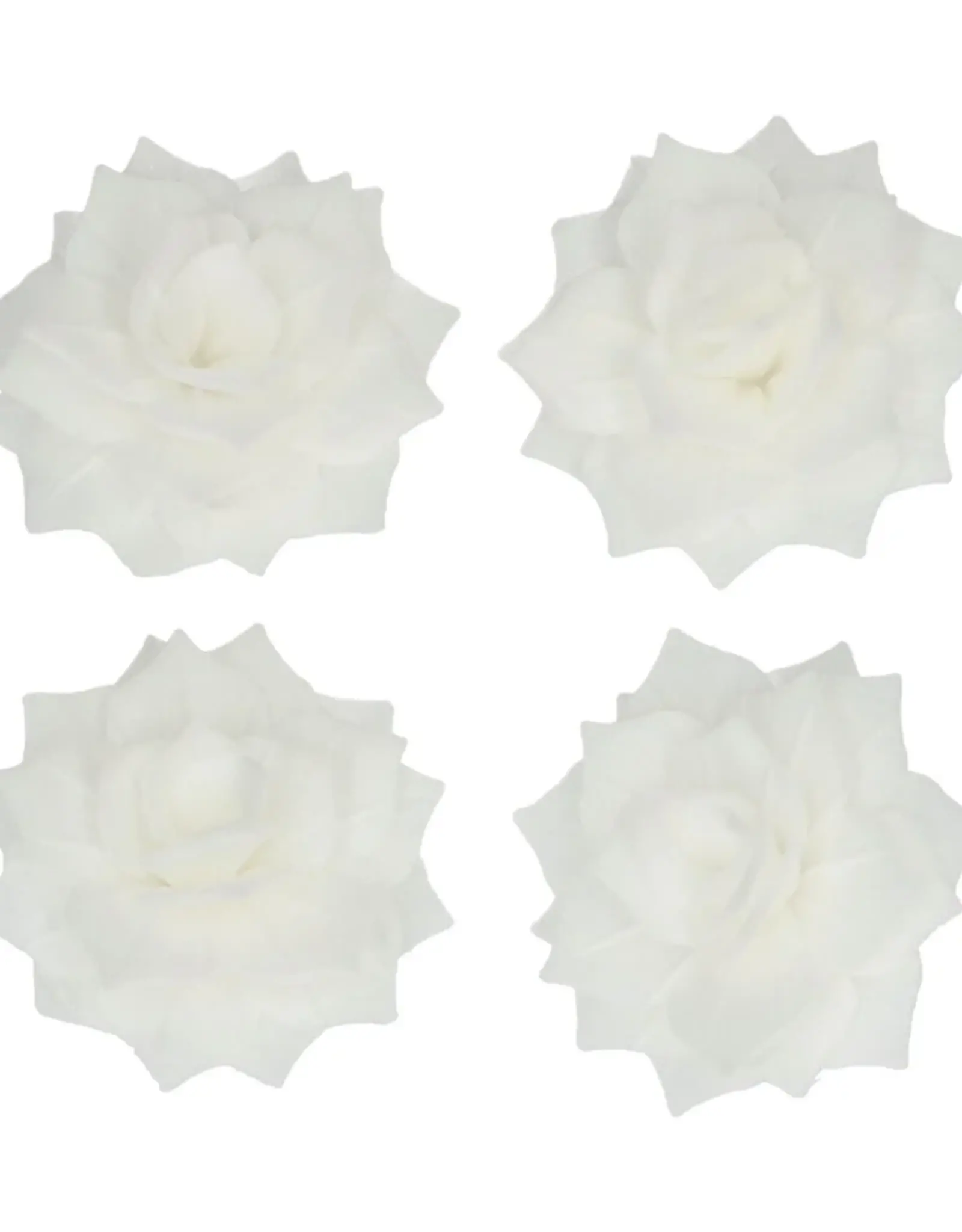 FunCakes FunCakes Eetbare Papieren Bloemen Deluxe Rose Rosalia Wit Medium pk/15