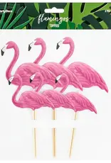 PartyDeco PartyDeco Toppers Flamingo Set/6