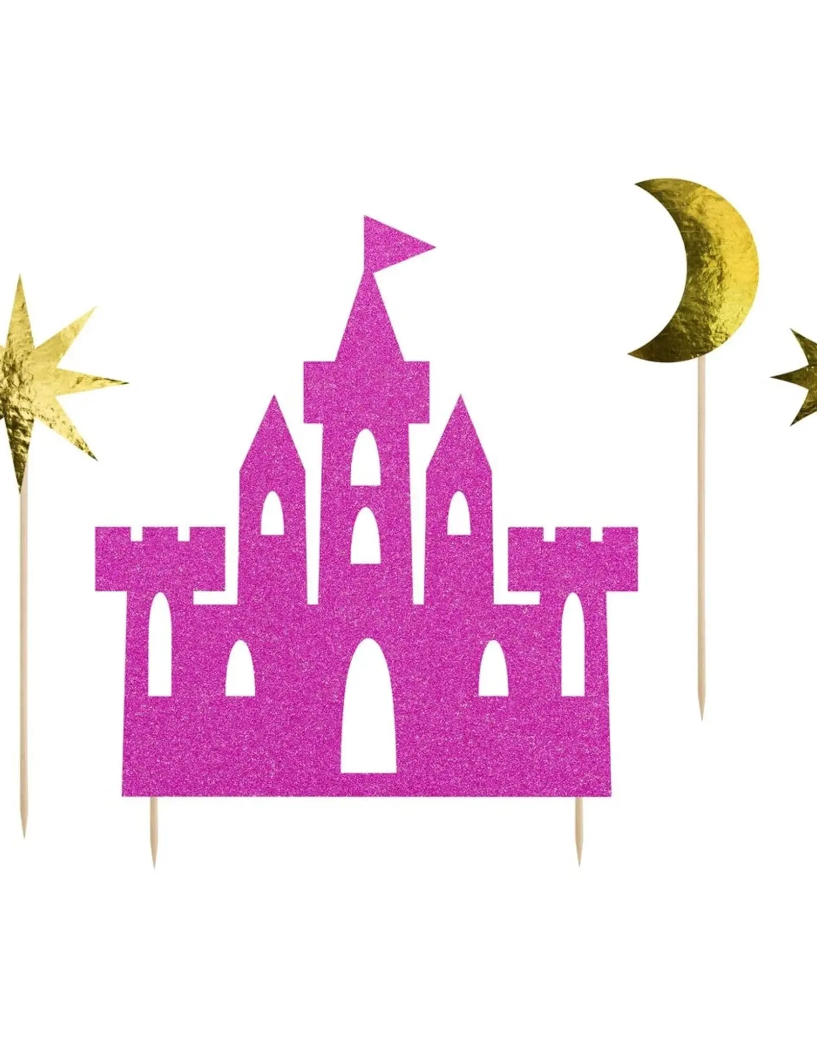 PartyDeco PartyDeco Cake Toppers Prinsessenkasteel Set/4