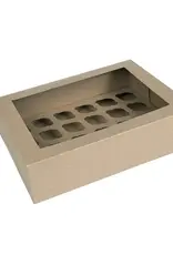 House of Marie House of Marie Mini Cupcake Doos met Venster Kraft 24 pk/2