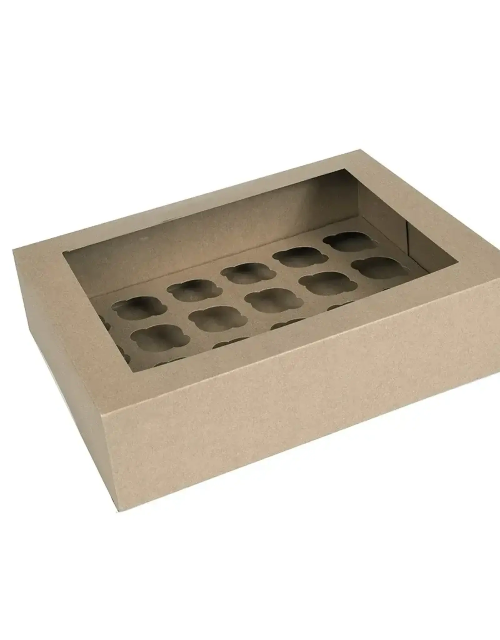 House of Marie House of Marie Mini Cupcake Doos met Venster Kraft 24 pk/2