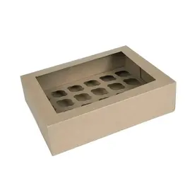 House of Marie Cupcake Box Mini 24 - Kraft pk/2