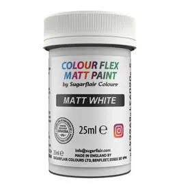 Sugarflair Sugarflair Eetbare Matte Verf  Wit 25 ml