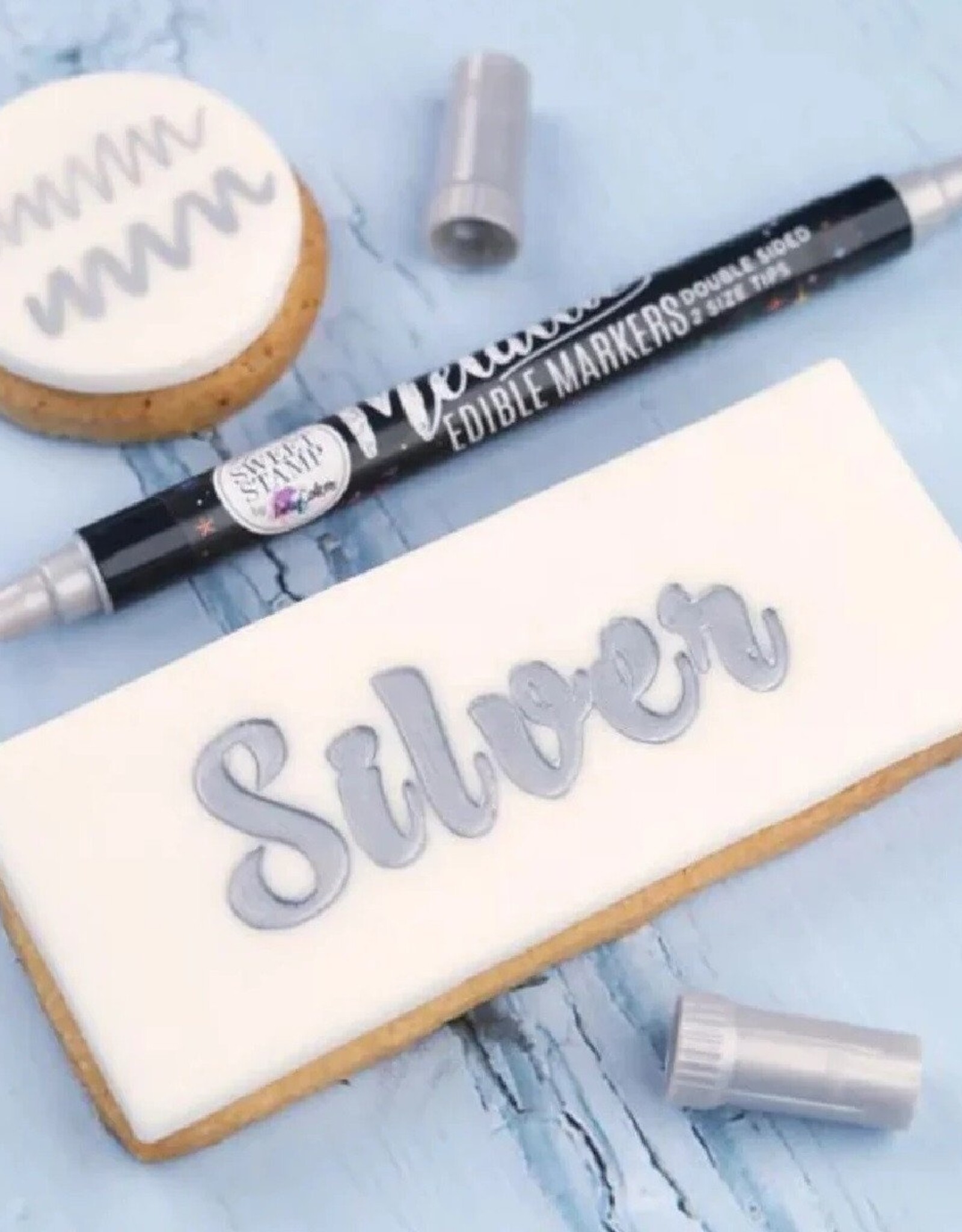 Sweet Stamp Sweet Stamp Stift Eetbare Inkt Dubbelzijdig Metallic Zilver