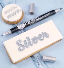 Sweet Stamp Stift Eetbare Inkt Dubbelzijdig Metallic Zilver