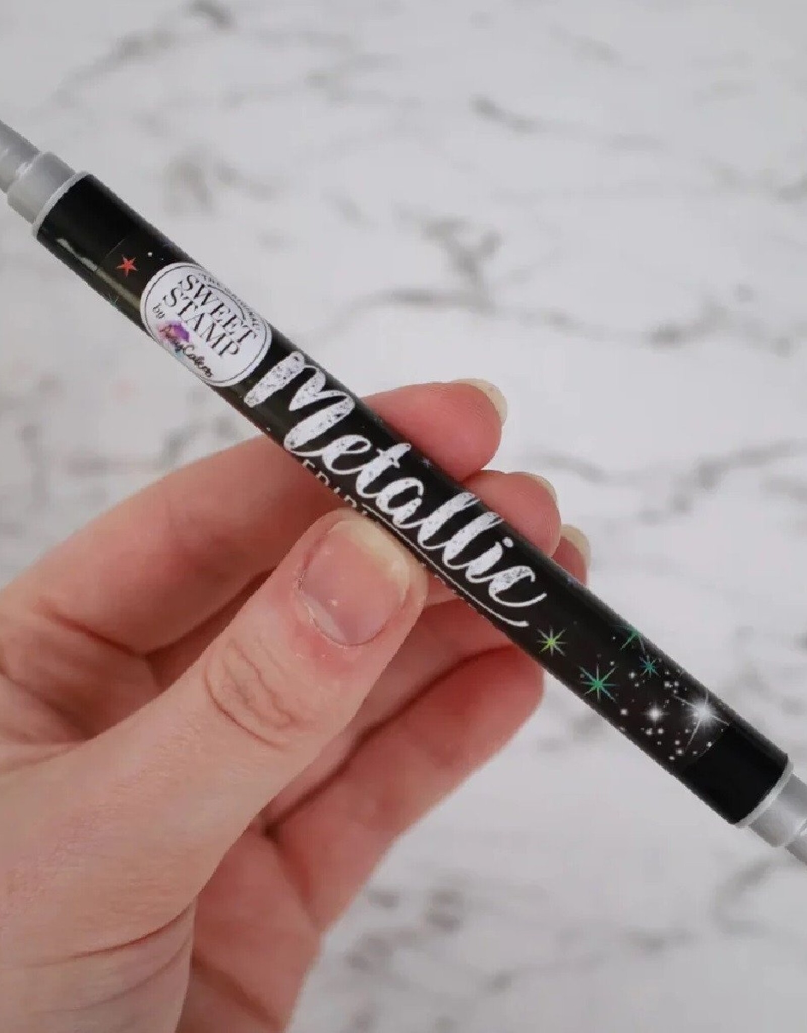 Sweet Stamp Sweet Stamp Stift Eetbare Inkt Dubbelzijdig Metallic Zilver