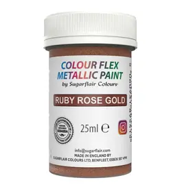 Sugarflair Sugarflair Eetbare Metallic Verf  Robijnrood Goud 25ml