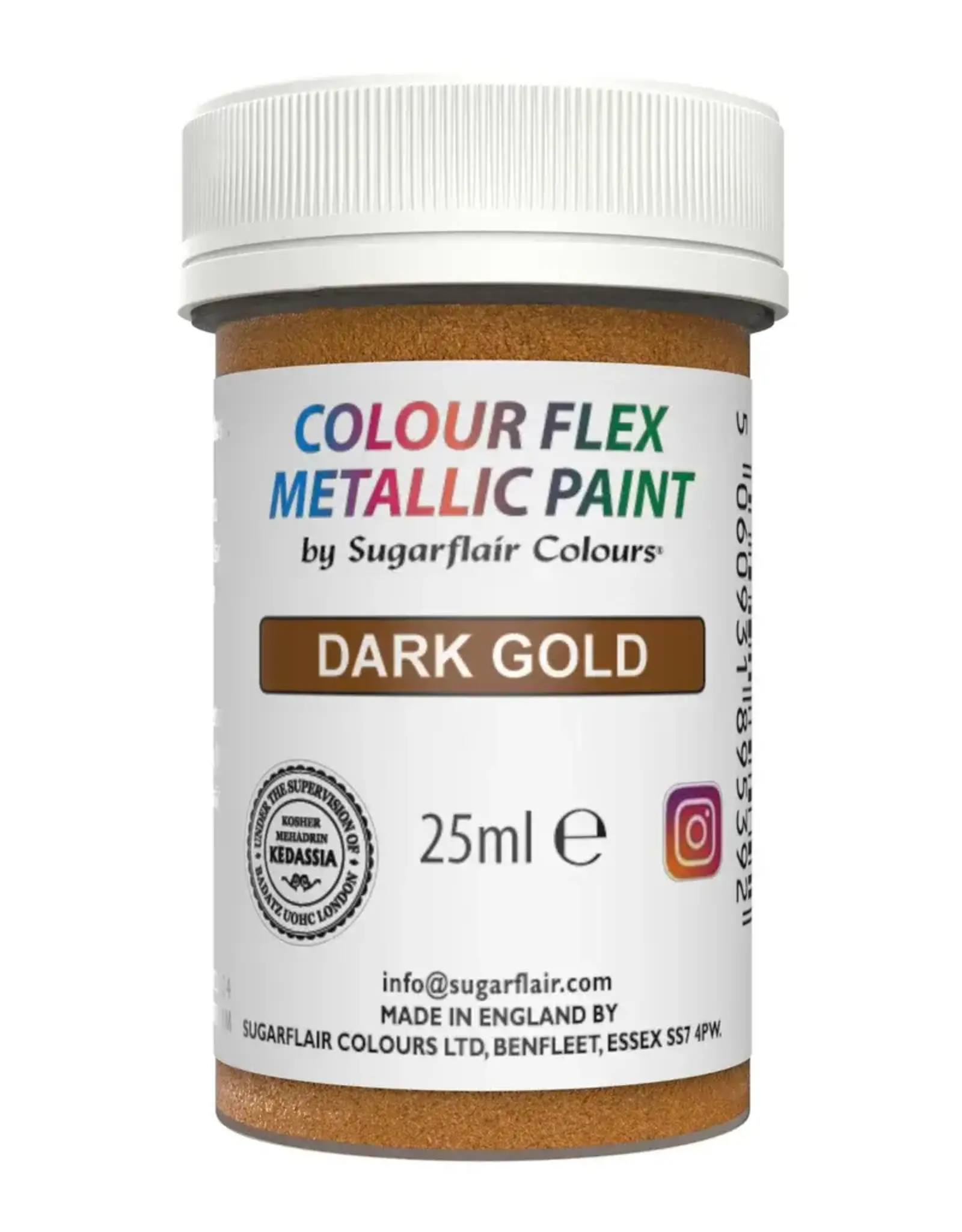 Sugarflair Sugarflair Eetbare Metallic Verf  Donker Goud 25ml