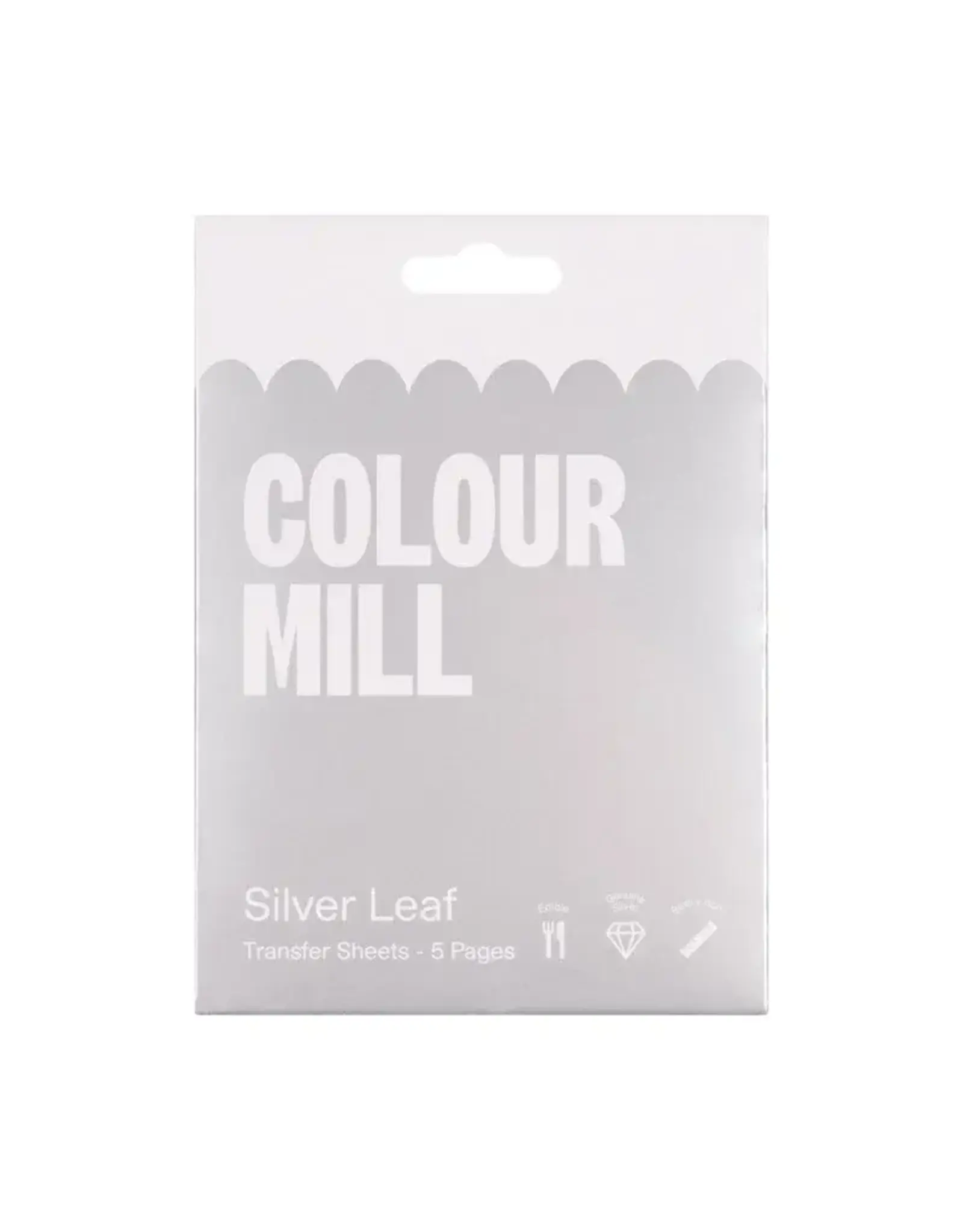 Sugarflair Colour Mill Edible Silver Leaf Transfer - 8cm pk/5