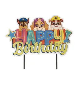 Dekora Dekora Paw Patrol Happy Birthday Cake Topper 17 x 15 cm