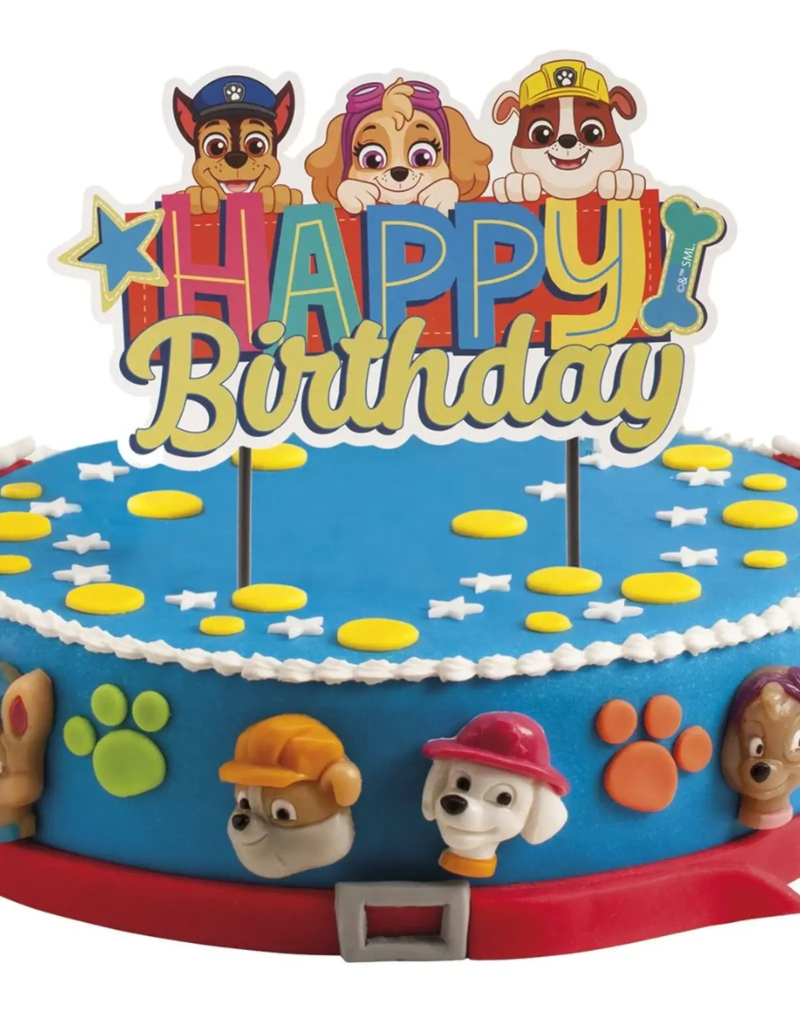 Dekora Dekora Paw Patrol Happy Birthday Cake Topper 17 x 15 cm
