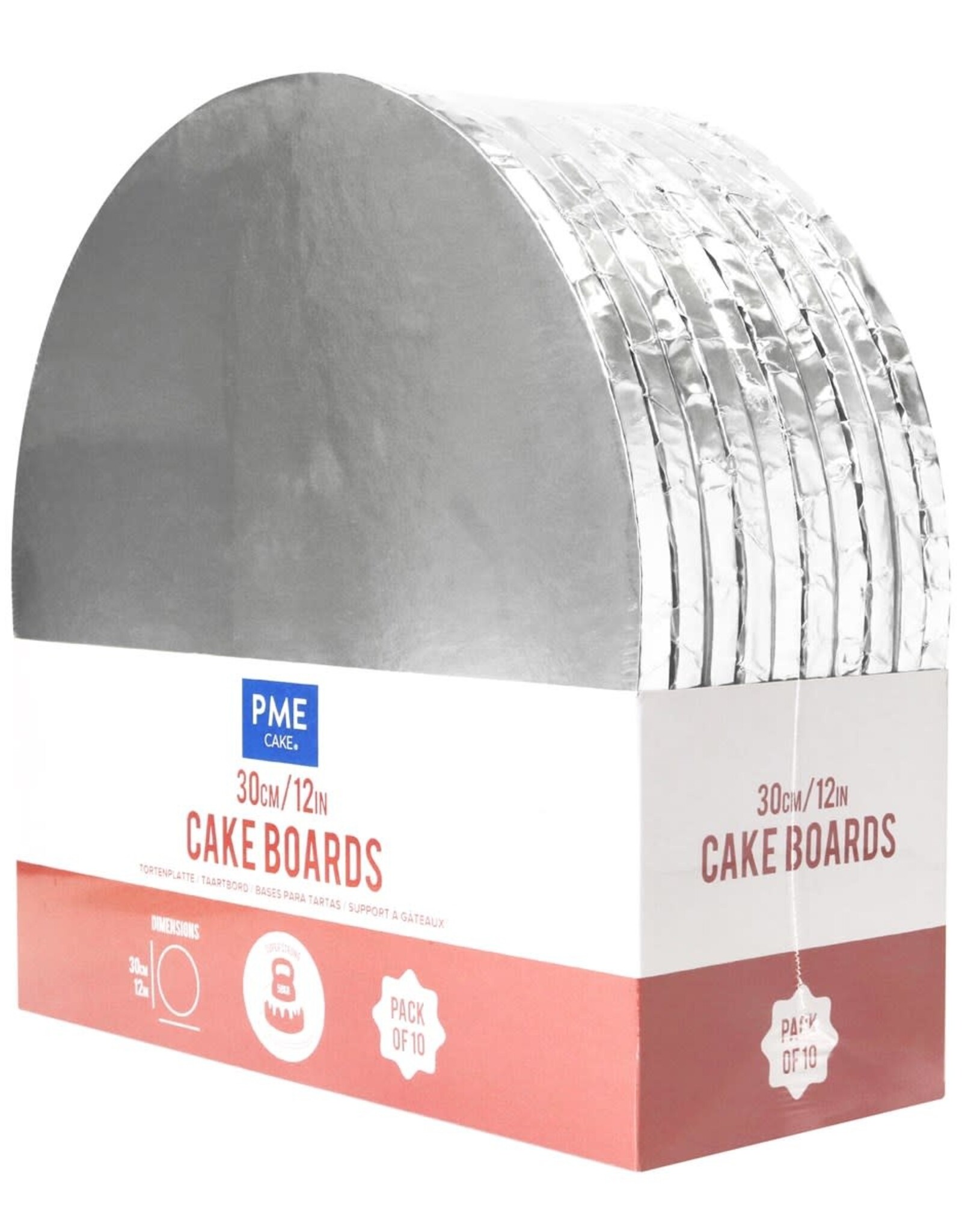 PME PME Cake Drum Rond Zilver (12" / 30cm) Set/10 stuks