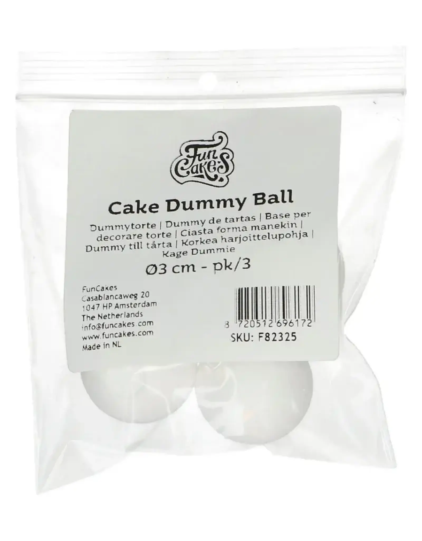 FunCakes Isomo Dummy Bol Ø3 cm pk/3