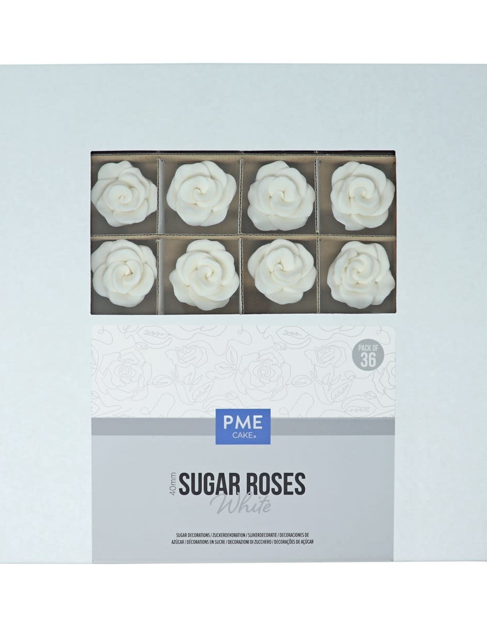 PME PME Suiker Rozen Wit Ø4cm 36st