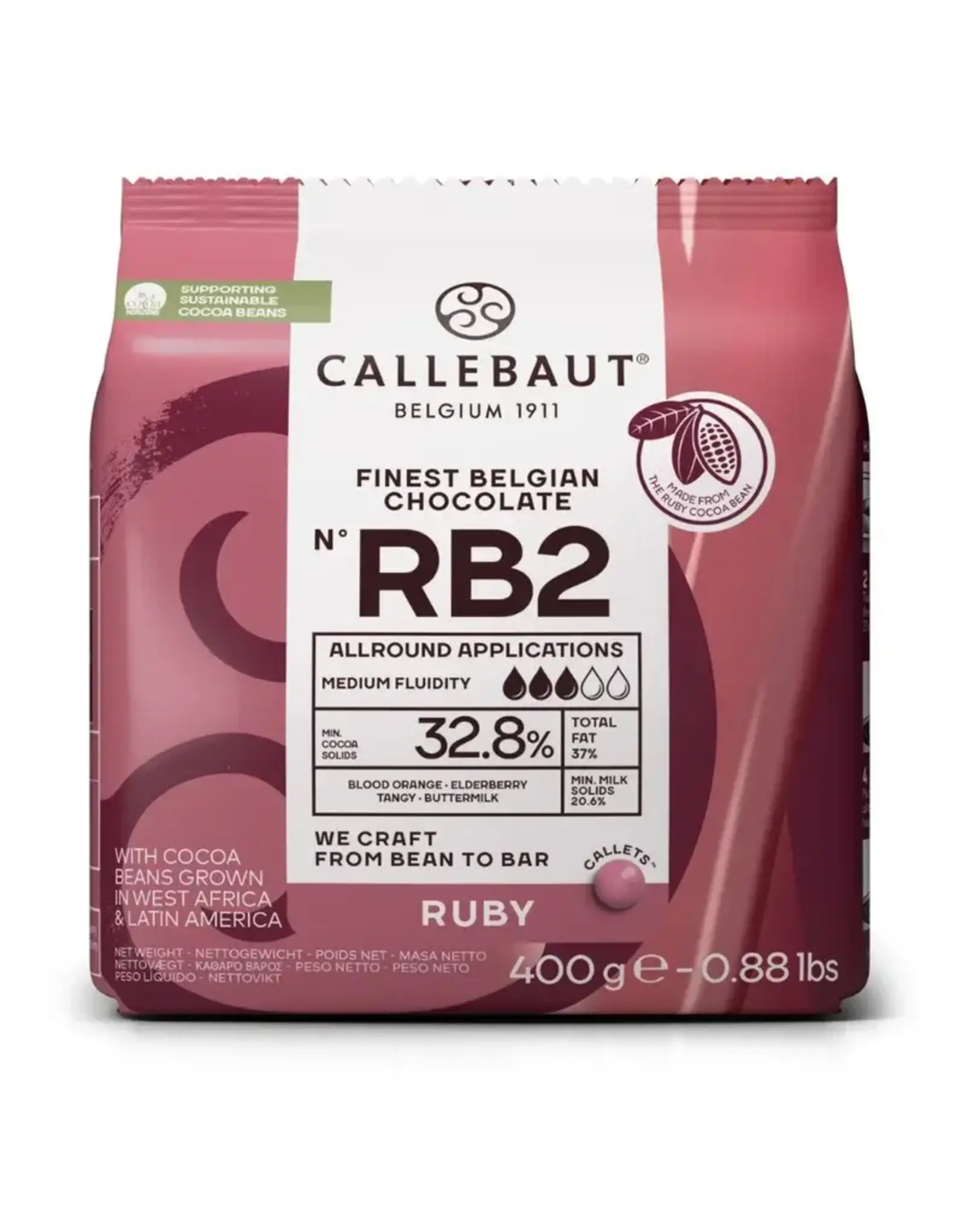 Callebaut Callebaut Chocolade Callets Ruby (RB2) 400g
