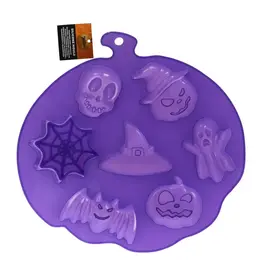 Wilton Wilton Siliconen Mould Geest/Heksenhoed/ Vleermuis/Pompoen/ Doodskop/Spinnenweb