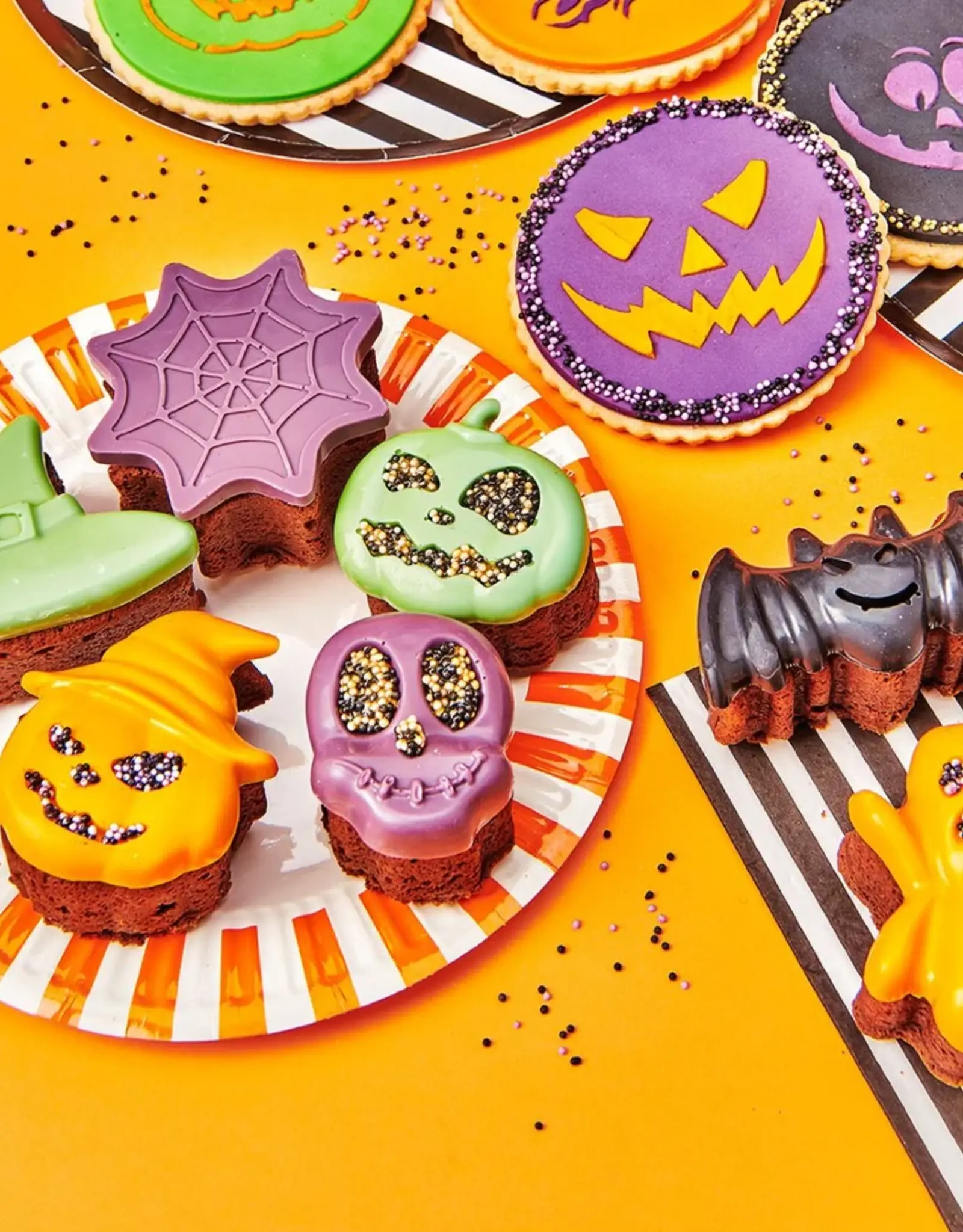 Wilton Wilton Siliconen Mould Geest/Heksenhoed/ Vleermuis/Pompoen/ Doodskop/Spinnenweb