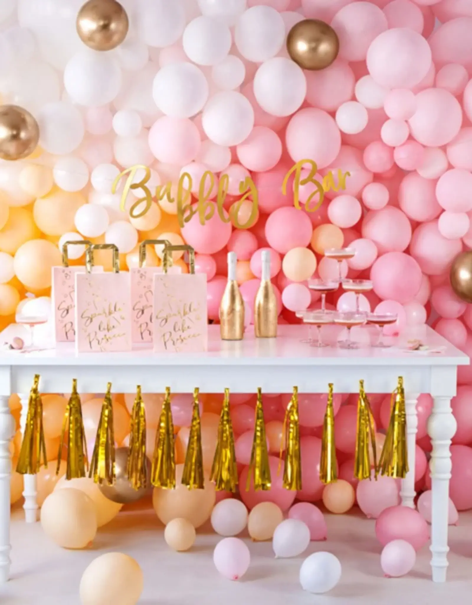 PartyDeco PartyDeco Stevige Ballonnen Wit 12 cm pk/100