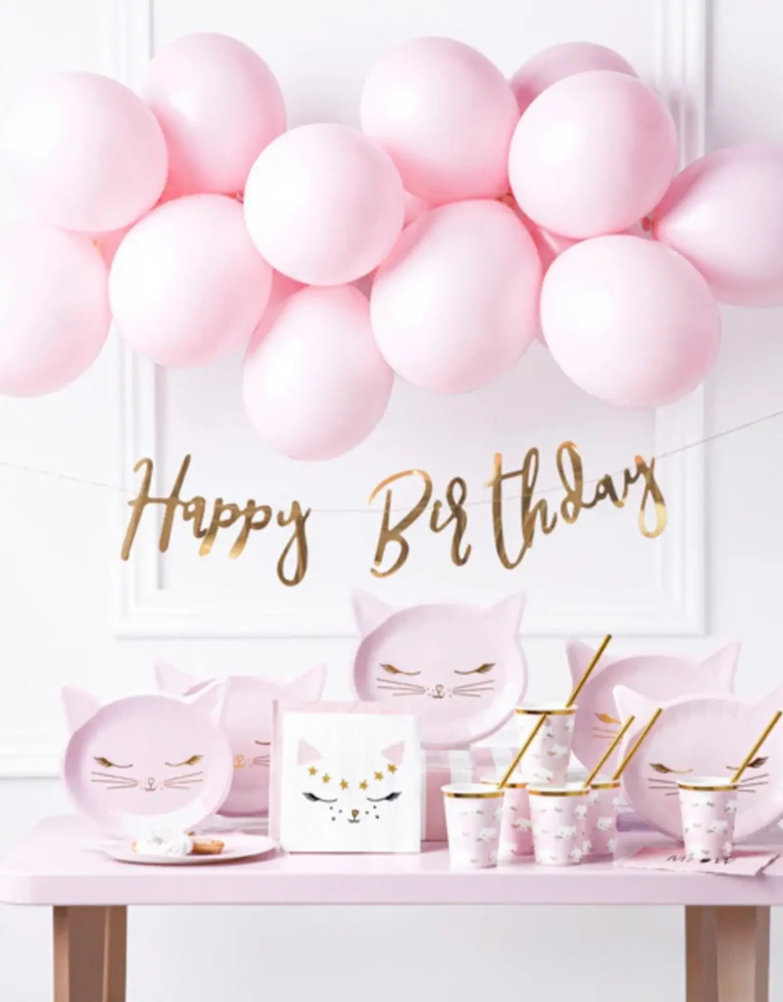 PartyDeco PartyDeco Stevige Ballonnen Roze 12 cm pk/100