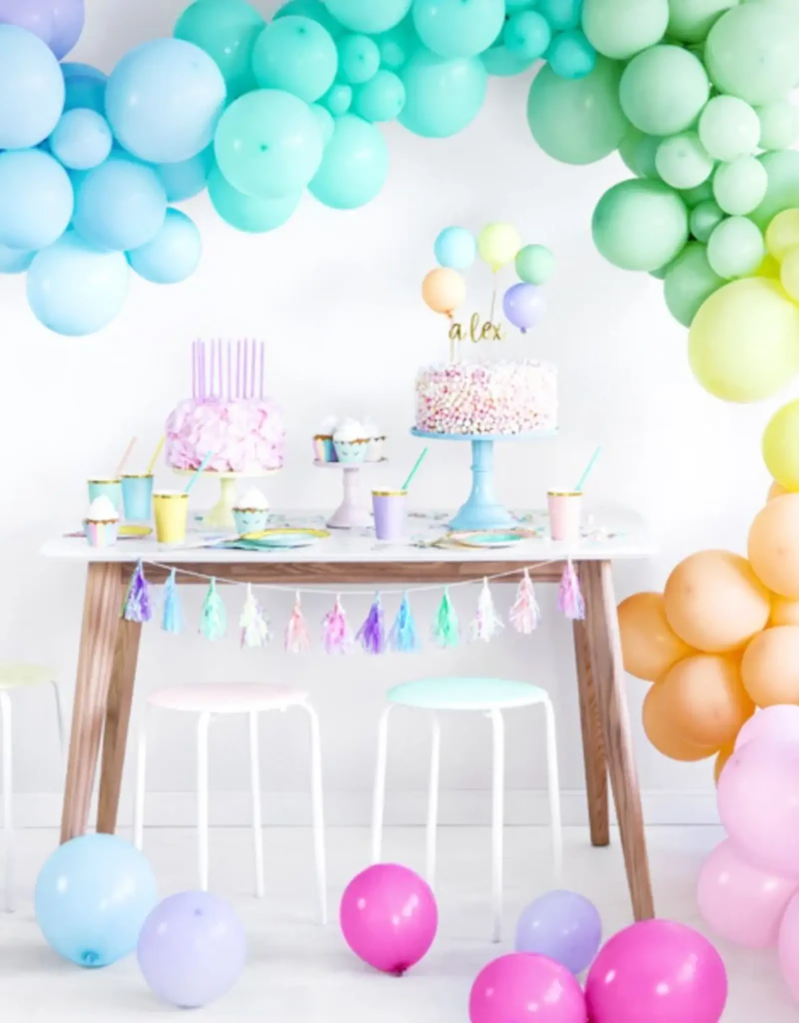 PartyDeco PartyDeco Stevige Ballonnen Pastel Mix 12 cm pk/100